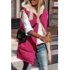 imagePRETTYGARDEN Womens 2026 Fall Reversible Long Vests Sleeveless Fleece Jacket Zip Up Hoodie Pockets Warm Coat Winter ClothingRose Red