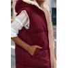 imagePRETTYGARDEN Womens 2026 Fall Reversible Long Vests Sleeveless Fleece Jacket Zip Up Hoodie Pockets Warm Coat Winter ClothingWine Red