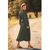 imagePRETTYGARDEN Womens 2026 Spring Fall Midi Dress Casual Long Sleeve V Neck Swiss Dot Pleated A Line Flowy DressesArmy Green