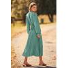 imagePRETTYGARDEN Womens 2026 Spring Fall Midi Dress Casual Long Sleeve V Neck Swiss Dot Pleated A Line Flowy DressesGreen