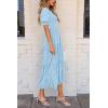 imagePRETTYGARDEN Womens 2026 Summer Casual Midi Dresses Square Neck Short Sleeve Smocked A Line Floral Flowy Elegant Boho DressLight Blue