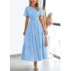imagePRETTYGARDEN Womens 2026 Summer Maxi Dress Short Sleeve V Neck Hollow Out Eyelet A Line Long Flowy Beach Vacation DressesLight Blue