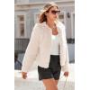 imagePRETTYGARDEN Womens 2026 Winter Coats Fleece Cropped Jacket Faux Fur Long Sleeve Pockets Shaggy Warm Outerwear Fall ClothesApricot