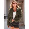 imagePRETTYGARDEN Womens 2026 Winter Coats Fleece Cropped Jacket Faux Fur Long Sleeve Pockets Shaggy Warm Outerwear Fall ClothesArmy Green