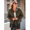 imagePRETTYGARDEN Womens 2026 Winter Coats Fleece Cropped Jacket Faux Fur Long Sleeve Pockets Shaggy Warm Outerwear Fall ClothesArmy Green