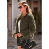 imagePRETTYGARDEN Womens 2026 Winter Coats Fleece Cropped Jacket Faux Fur Long Sleeve Pockets Shaggy Warm Outerwear Fall ClothesArmy Green