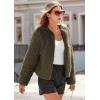 imagePRETTYGARDEN Womens 2026 Winter Coats Fleece Cropped Jacket Faux Fur Long Sleeve Pockets Shaggy Warm Outerwear Fall ClothesArmy Green