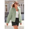 imagePRETTYGARDEN Womens 2026 Winter Coats Fleece Cropped Jacket Faux Fur Long Sleeve Pockets Shaggy Warm Outerwear Fall ClothesBean Green