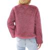 imagePRETTYGARDEN Womens 2026 Winter Coats Fleece Cropped Jacket Faux Fur Long Sleeve Pockets Shaggy Warm Outerwear Fall ClothesBean Paste Red