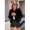 imagePRETTYGARDEN Womens 2026 Winter Coats Fleece Cropped Jacket Faux Fur Long Sleeve Pockets Shaggy Warm Outerwear Fall ClothesBlack