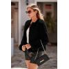 imagePRETTYGARDEN Womens 2026 Winter Coats Fleece Cropped Jacket Faux Fur Long Sleeve Pockets Shaggy Warm Outerwear Fall ClothesBlack