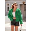 imagePRETTYGARDEN Womens 2026 Winter Coats Fleece Cropped Jacket Faux Fur Long Sleeve Pockets Shaggy Warm Outerwear Fall ClothesGreen