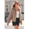 imagePRETTYGARDEN Womens 2026 Winter Coats Fleece Cropped Jacket Faux Fur Long Sleeve Pockets Shaggy Warm Outerwear Fall ClothesKhaki