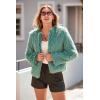 imagePRETTYGARDEN Womens 2026 Winter Coats Fleece Cropped Jacket Faux Fur Long Sleeve Pockets Shaggy Warm Outerwear Fall ClothesLight Green
