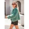 imagePRETTYGARDEN Womens 2026 Winter Coats Fleece Cropped Jacket Faux Fur Long Sleeve Pockets Shaggy Warm Outerwear Fall ClothesLight Green