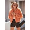 imagePRETTYGARDEN Womens 2026 Winter Coats Fleece Cropped Jacket Faux Fur Long Sleeve Pockets Shaggy Warm Outerwear Fall ClothesOrange