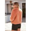 imagePRETTYGARDEN Womens 2026 Winter Coats Fleece Cropped Jacket Faux Fur Long Sleeve Pockets Shaggy Warm Outerwear Fall ClothesOrange