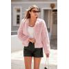 imagePRETTYGARDEN Womens 2026 Winter Coats Fleece Cropped Jacket Faux Fur Long Sleeve Pockets Shaggy Warm Outerwear Fall ClothesPink