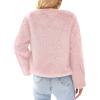 imagePRETTYGARDEN Womens 2026 Winter Coats Fleece Cropped Jacket Faux Fur Long Sleeve Pockets Shaggy Warm Outerwear Fall ClothesPink