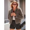 imagePRETTYGARDEN Womens 2026 Winter Coats Fleece Cropped Jacket Faux Fur Long Sleeve Pockets Shaggy Warm Outerwear Fall ClothesTaupe