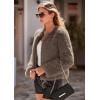 imagePRETTYGARDEN Womens 2026 Winter Coats Fleece Cropped Jacket Faux Fur Long Sleeve Pockets Shaggy Warm Outerwear Fall ClothesTaupe