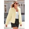 imagePRETTYGARDEN Womens 2026 Winter Coats Fleece Cropped Jacket Faux Fur Long Sleeve Pockets Shaggy Warm Outerwear Fall ClothesYellow