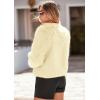 imagePRETTYGARDEN Womens 2026 Winter Coats Fleece Cropped Jacket Faux Fur Long Sleeve Pockets Shaggy Warm Outerwear Fall ClothesYellow