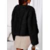 imagePRETTYGARDEN Womens 2026 Winter Coats Fluffy Cropped Faux Fur Jacket Long Sleeve Open Front Shaggy Outerwear Trendy ClothesBlack