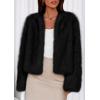 imagePRETTYGARDEN Womens 2026 Winter Coats Fluffy Cropped Faux Fur Jacket Long Sleeve Open Front Shaggy Outerwear Trendy ClothesBlack