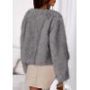 imagePRETTYGARDEN Womens 2026 Winter Coats Fluffy Cropped Faux Fur Jacket Long Sleeve Open Front Shaggy Outerwear Trendy ClothesGrey
