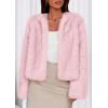 imagePRETTYGARDEN Womens 2026 Winter Coats Fluffy Cropped Faux Fur Jacket Long Sleeve Open Front Shaggy Outerwear Trendy ClothesPink
