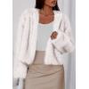 imagePRETTYGARDEN Womens 2026 Winter Coats Fluffy Cropped Faux Fur Jacket Long Sleeve Open Front Shaggy Outerwear Trendy ClothesWhite