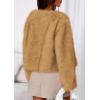 imagePRETTYGARDEN Womens 2026 Winter Coats Fluffy Cropped Faux Fur Jacket Long Sleeve Open Front Shaggy Outerwear Trendy ClothesYellow