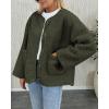 imagePRETTYGARDEN Womens 2026 Winter Coats Long Sleeve Button up Fuzzy Sherpa Fleece Jackets Outerwear Fall Fashion ClothesArmy Green