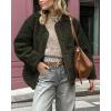 imagePRETTYGARDEN Womens 2026 Winter Coats Long Sleeve Button up Fuzzy Sherpa Fleece Jackets Outerwear Fall Fashion ClothesArmy Green
