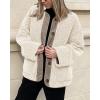 imagePRETTYGARDEN Womens 2026 Winter Coats Long Sleeve Button up Fuzzy Sherpa Fleece Jackets Outerwear Fall Fashion ClothesBeige