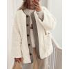 imagePRETTYGARDEN Womens 2026 Winter Coats Long Sleeve Button up Fuzzy Sherpa Fleece Jackets Outerwear Fall Fashion ClothesBeige