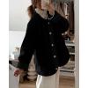 imagePRETTYGARDEN Womens 2026 Winter Coats Long Sleeve Button up Fuzzy Sherpa Fleece Jackets Outerwear Fall Fashion ClothesBlack