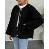 imagePRETTYGARDEN Womens 2026 Winter Coats Long Sleeve Button up Fuzzy Sherpa Fleece Jackets Outerwear Fall Fashion ClothesBlack