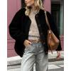 imagePRETTYGARDEN Womens 2026 Winter Coats Long Sleeve Button up Fuzzy Sherpa Fleece Jackets Outerwear Fall Fashion ClothesBlack