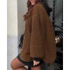 imagePRETTYGARDEN Womens 2026 Winter Coats Long Sleeve Button up Fuzzy Sherpa Fleece Jackets Outerwear Fall Fashion ClothesBrown