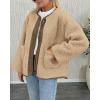 imagePRETTYGARDEN Womens 2026 Winter Coats Long Sleeve Button up Fuzzy Sherpa Fleece Jackets Outerwear Fall Fashion ClothesKhaki