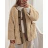 imagePRETTYGARDEN Womens 2026 Winter Coats Long Sleeve Button up Fuzzy Sherpa Fleece Jackets Outerwear Fall Fashion ClothesKhaki