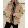 imagePRETTYGARDEN Womens 2026 Winter Coats Long Sleeve Button up Fuzzy Sherpa Fleece Jackets Outerwear Fall Fashion ClothesKhaki