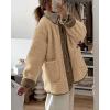 imagePRETTYGARDEN Womens 2026 Winter Coats Long Sleeve Button up Fuzzy Sherpa Fleece Jackets Outerwear Fall Fashion ClothesKhaki