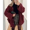 imagePRETTYGARDEN Womens 2026 Winter Coats Long Sleeve Button up Fuzzy Sherpa Fleece Jackets Outerwear Fall Fashion ClothesWine Red