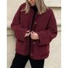imagePRETTYGARDEN Womens 2026 Winter Coats Long Sleeve Button up Fuzzy Sherpa Fleece Jackets Outerwear Fall Fashion ClothesWine Red