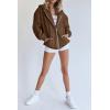 imagePRETTYGARDEN Womens 2026 Zip Up Y2K Hoodies Casual Long Sleeve Sweatshirts Fall Spring Track Jackets with PocketsBrown