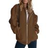 imagePRETTYGARDEN Womens 2026 Zip Up Y2K Hoodies Casual Long Sleeve Sweatshirts Fall Spring Track Jackets with PocketsBrown