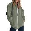 imagePRETTYGARDEN Womens 2026 Zip Up Y2K Hoodies Casual Long Sleeve Sweatshirts Fall Spring Track Jackets with PocketsGrey Green